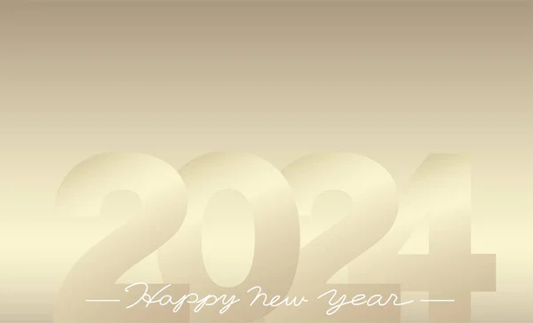 Tahun 2024 Ilustrasi Latar Belakang Emas Champagne Dengan Salam Tahun - Stok Vektor