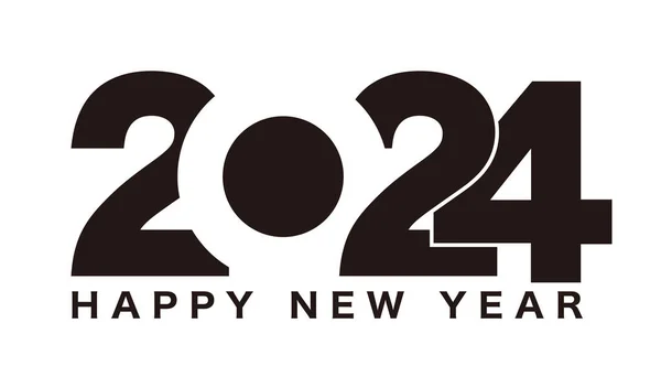 Логотип Новорічного Символу 2024 Року Векторна Ілюстрація Ізольована Білому Тлі — стоковий вектор