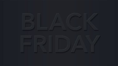 Kara Cuma Vektör 3 boyutlu logo Karanlık bir arkaplanda.  