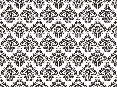 Vektör Damask, Kusursuz Şablon. Yatay ve Dikey Olarak Tekrarlanabilir.