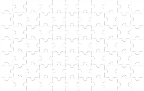 White Jigsaw Puzzle Blank Background Template Vector Illustration — Stock Vector
