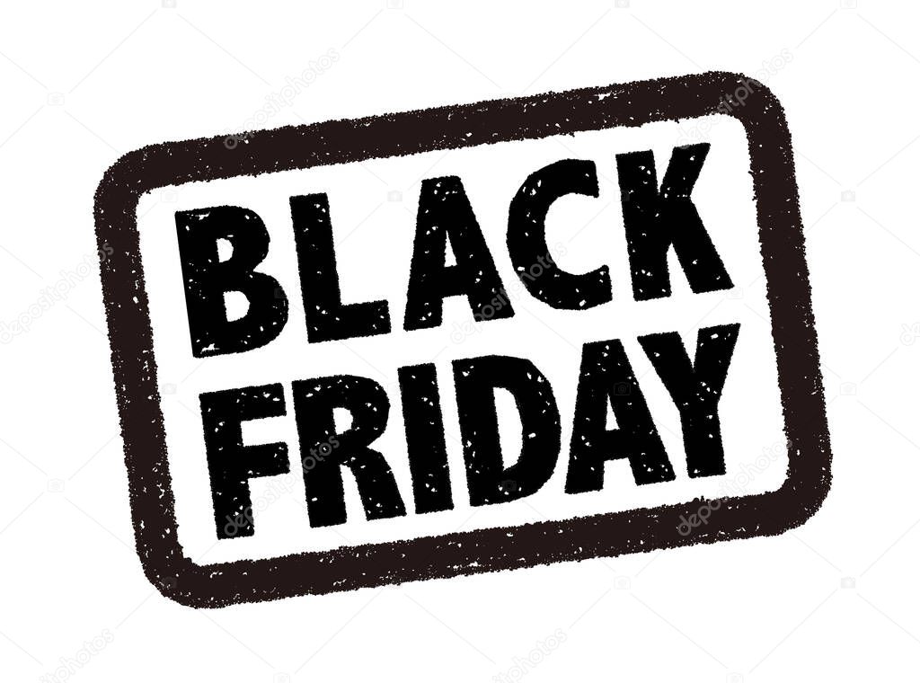 Black Friday Vector Rubber Stamp Sign Isolated On A White Background.