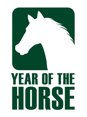 Beyaz arka planda izole edilmiş at vektörü Çin Zodiac Sembolü Yılı. 
