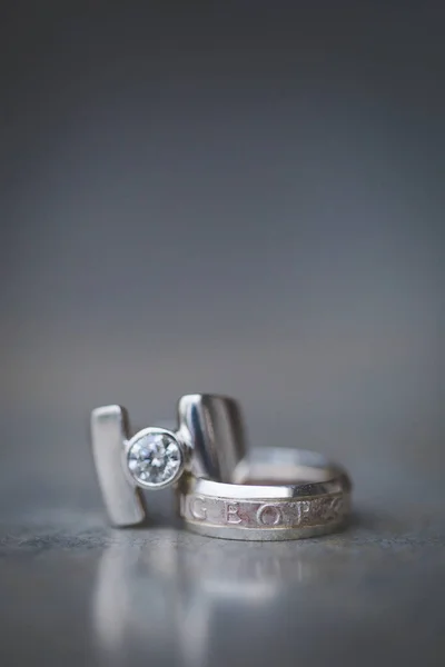Stunning Close Image Wedding Rings Captures Beauty Symbolism Cherished Wedding — Stock Photo, Image