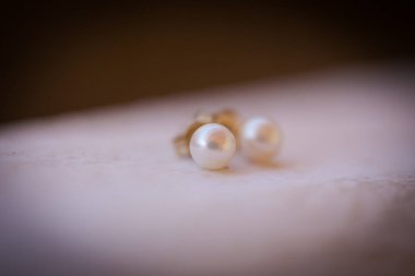 Bu büyüleyici görüntü, küpe, ayakkabı, jartiyer, mücevher ve parfüm gibi gelin aksesuarlarının yaratıcı ve sanatsal bir fotoğrafını sergiliyor. Fotoğraf çeşitli elementlerin güzel bir bileşimidir, karmaşık ayrıntıları vurgular. 