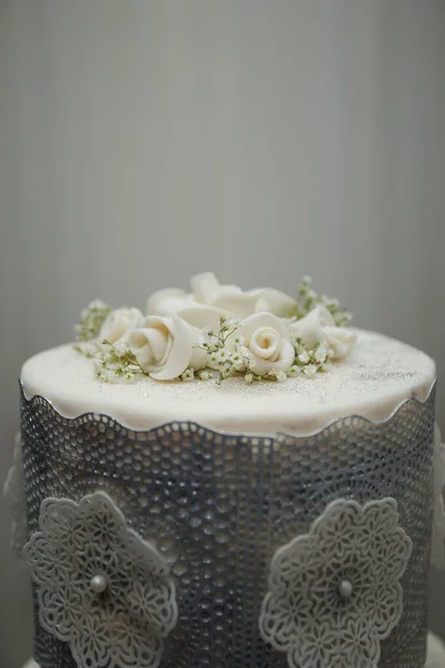 Image Showcases Variety Stunning Wedding Cakes Ranging Tiered Cakes Cup — Stock Photo, Image