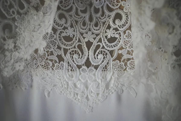 Dieses Fesselnde Bild Zeigt Ein Hochzeitskleid Mit Komplexen Details Die — Stockfoto