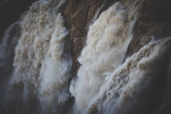 Ruime Hoek Uitzicht Augrabies Valt Volle Vloed Het Orangeriver Noordelijke — Stockfoto