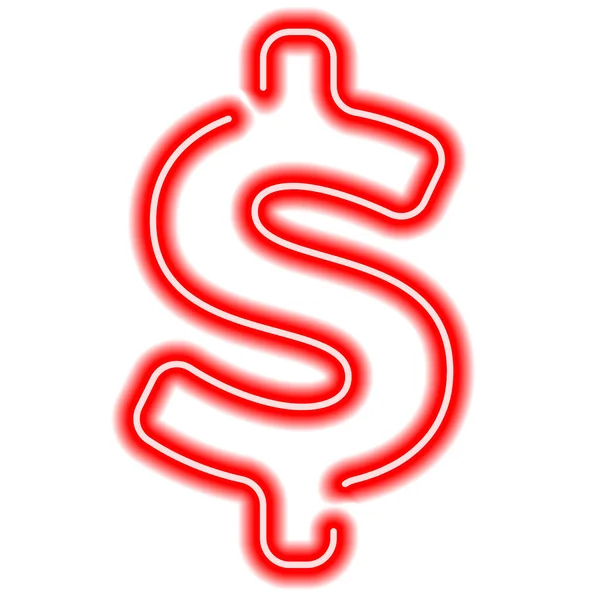 Simbol Dolar Merah Dengan Cahaya Desain Amerika Elektrik Dari Kabel - Stok Vektor