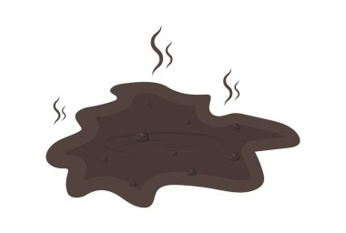 Köpüklü kokulu çamur birikintisi. Çevresel atık taşıyıcı kirliliğinin sembolü olarak bataklık çamuru ve gübresi kahverengi sıvı lekesi