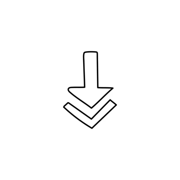 Web Datei Herunterladen Pfeil Handgezeichnet Symbol Skizze Des Symbols Das — Stockvektor