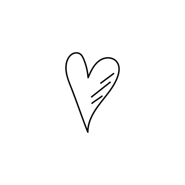 Ikona Kresby Rukou Srdce Romantický Náčrtek Symbolu Deklarace Lásky Přátelství — Stockový vektor