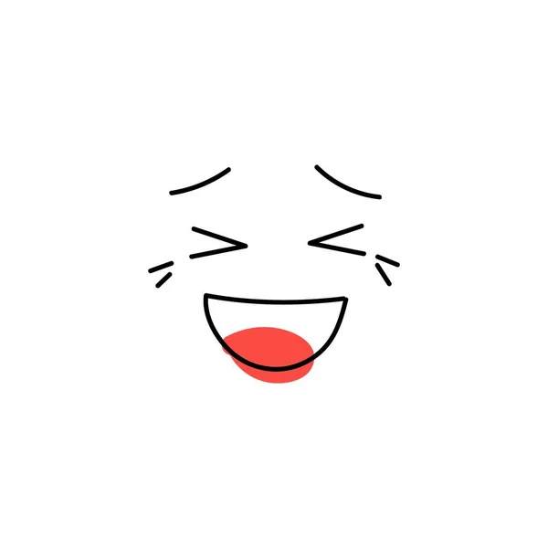 Emotion Crying Laughter Hand Drawn Icon Cheerful Good Mood Face — Stock Vector