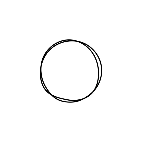 Cirkel Frame Met Hand Getekend Pictogram Ronde Doodle Schets Voor — Stockvector