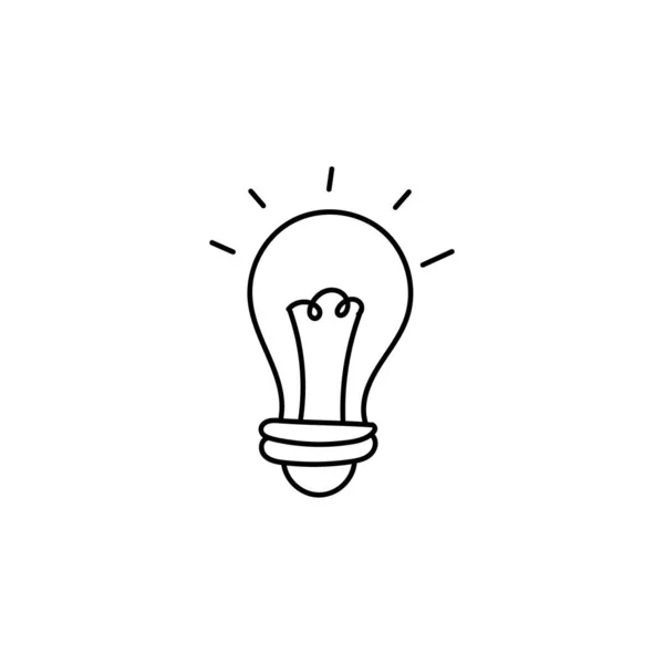 Illumination Ampoule Dessinée Main Icône Éclairage Dispositif Électrique Symbole Idée — Image vectorielle