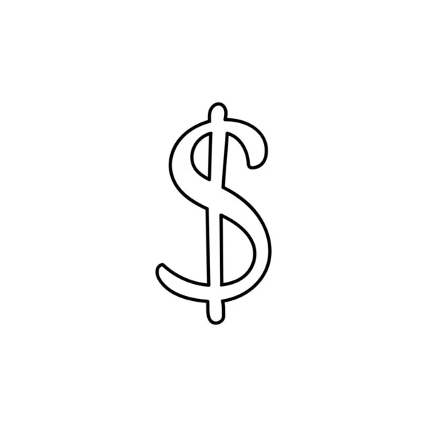 Simbol Dolar Ikon Gambar Tangan Sketsa Doodle Tanda Mata Uang - Stok Vektor