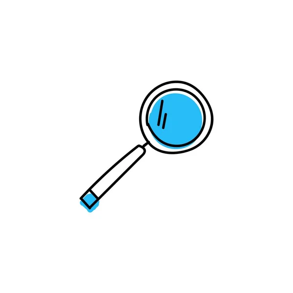 Μπλε Doodle Μεγεθυντικό Loupe Χέρι Ζωγραφισμένα Εικονίδιο Μεγέθυνση Σκίτσο Οπτική — Διανυσματικό Αρχείο