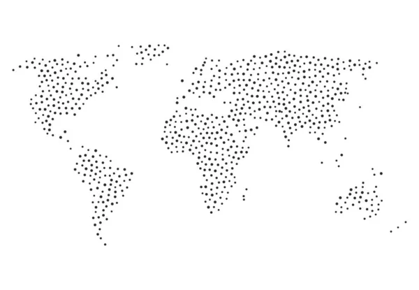 Carte Monde Avec Des Continents Partir Points Dégradés Atlas Mondial — Image vectorielle
