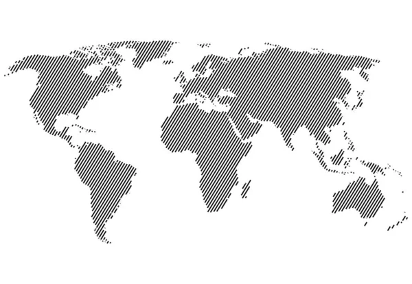 Carte Monde Avec Des Continents Partir Lignes Atlas Global Abstrait — Image vectorielle