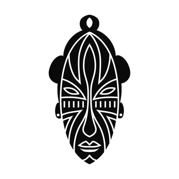 Topeng Etnis Penduduk Asli Kepala Totem Hitam Dewa Asli Kuno - Stok Vektor
