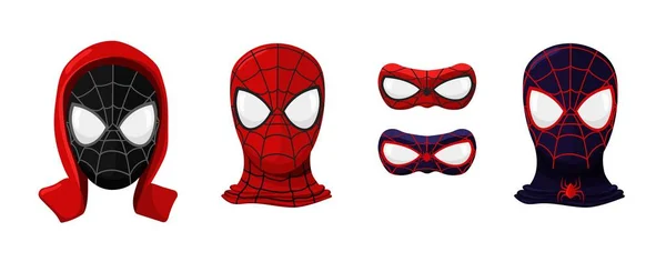 Superhero Topeng Laba Laba Dan Kacamata Aksesori Pelindung Terkenal Dari - Stok Vektor