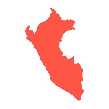 Peru Country map color silhouette vector 