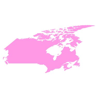 Canada Country map color silhouette vector 