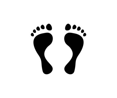 foot print vector silhouette black illustration