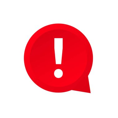 exclamation bubble icon warn alert sign red