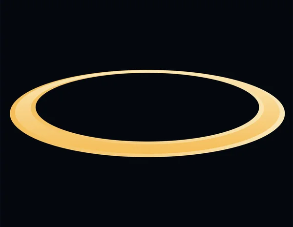 Zlatá Kruhová Svatozář Žlutý Kruh Pro Světlou Zdobení Svatosti Elementární — Stockový vektor