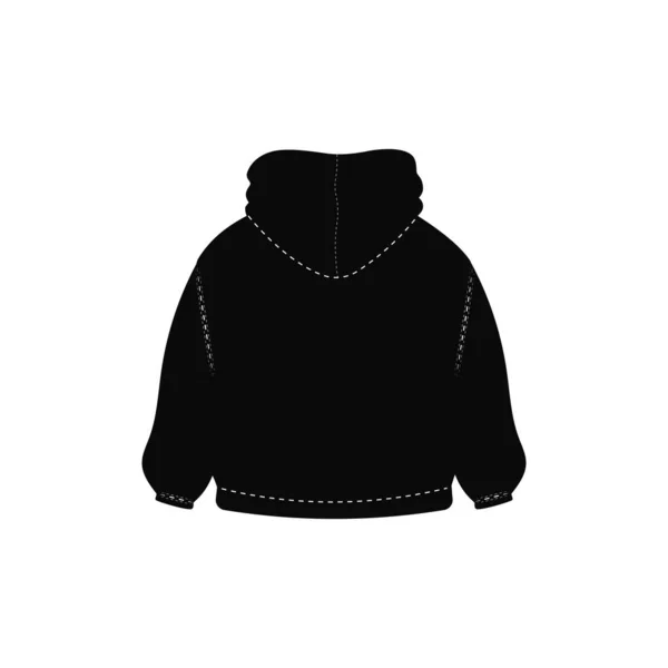 Black Sweatshirt Edging Front View Mockup Template Sport Unisex Sweater — Stock Vector