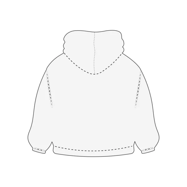 White Fashion Sweatshirt Back View Mockup Template Unisex Sweater Everyday — Stock Vector