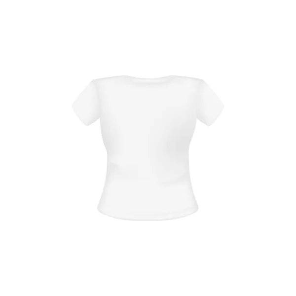 Nők Fehér Póló Elölnézeti Mockup Sablon Üres Kabát Mindennapi Viselethez — Stock Vector