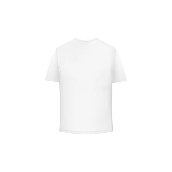 白いTシャツフロントビューモックアップテンプレート 高品質のデザインとベクトル綿と毎日の服やスポーツのためのユニセックス空白の服 — ストックベクタ