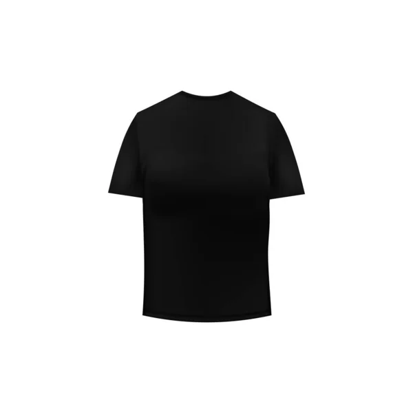 黑色T恤衫前视图模型模板 含优质设计和矢量棉的日用服装和运动用异质空白服装 — 图库矢量图片