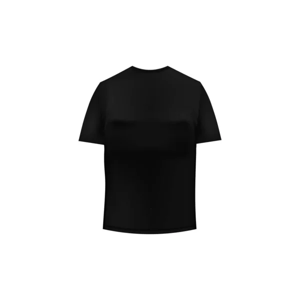 黑色T恤背面视图模型模板 含优质设计和矢量棉的日用服装和运动用异质空白服装 — 图库矢量图片