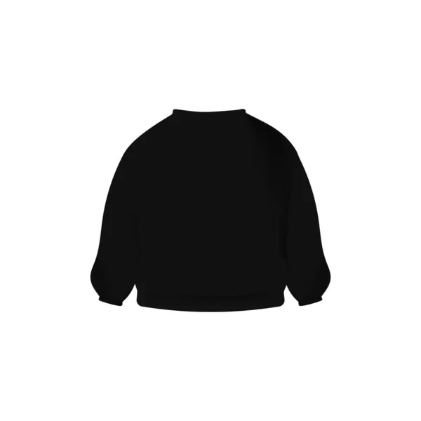 黒いセーターフロントビューモックアップテンプレート 高品質のデザインとベクトルコットンと毎日の摩耗やスポーツのためのトレンディなユニセックスジャンパー — ストックベクタ