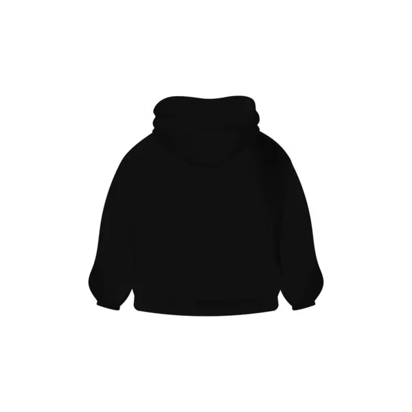 Schwarze Sweatshirt Attrappe Von Vorne Trendiger Unisex Pullover Für Alltag — Stockvektor