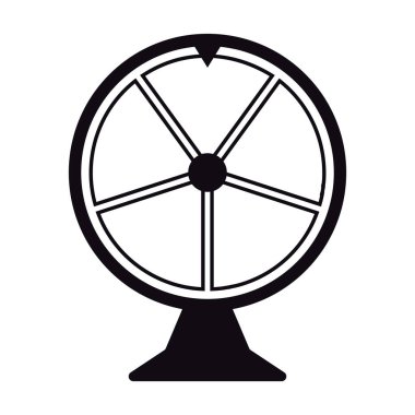 Şans tekerleği vektörü. Kumarhane ruleti eğlence oyun şablonu