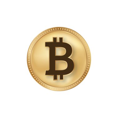 Bitcoin altın sikkesi. Btc dijital para birimi sembol vektörü