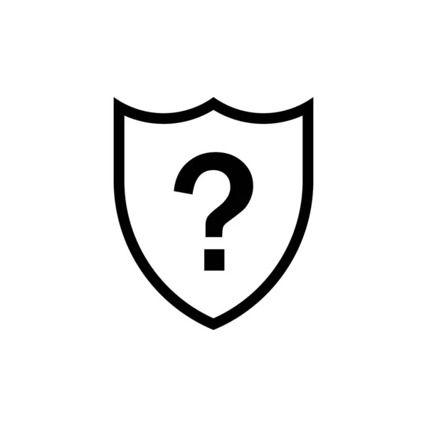 Escudo Signo Interrogación Icono Faq Protección Icono Línea — Archivo Imágenes Vectoriales