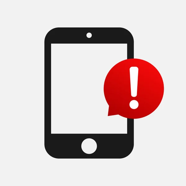 Mobil Telefon Uyarı Uyarı Simgesi Vektörü — Stok Vektör
