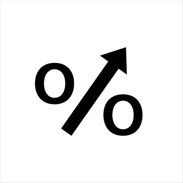 Prozentsatz Zinssatzwachstum Symbolvektor Prozentsatz Wachstum — Stockvektor