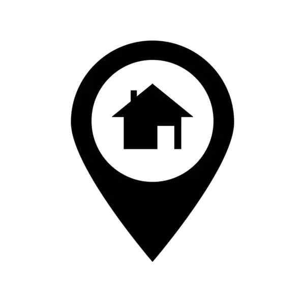 Haus Karte Pin Home Vektor Karte Zeiger Symbol — Stockvektor