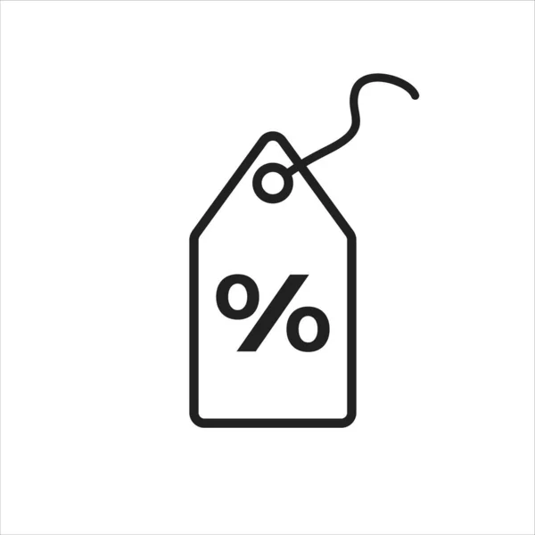 Preisschild Prozent Rabattlinie Symbol Vektor — Stockvektor
