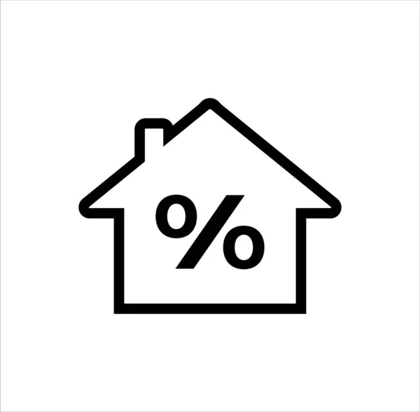 Hypothek Prozent Symbol Kostensymbol Für Immobilieninvestitionen — Stockvektor