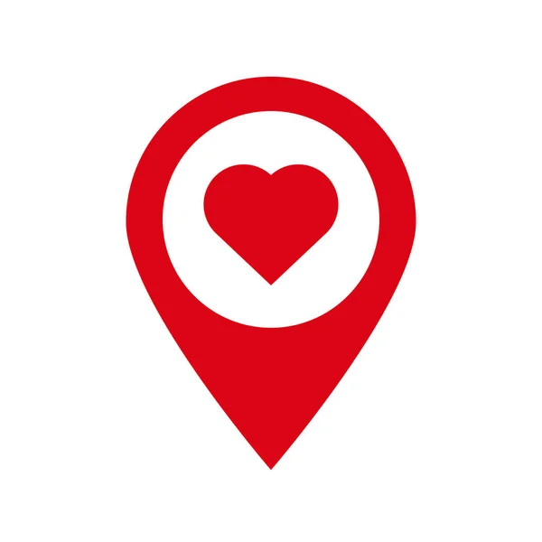 Srdce Vektorová Mapa Pin Láska Ukazatel Umístění Symbol — Stockový vektor