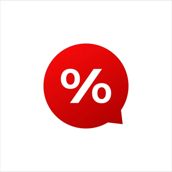 Pourcentage Réduction Rouge Chat Bulle Message Bannière Vecteur — Image vectorielle