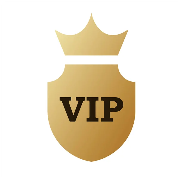 Escudo Dorado Con Corona Vip Certificado Premium Decorativo Para Invitación — Archivo Imágenes Vectoriales