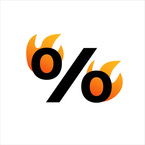 Gorący Procent Zniżki Sprzedaż Zysku Pożaru — Wektor stockowy